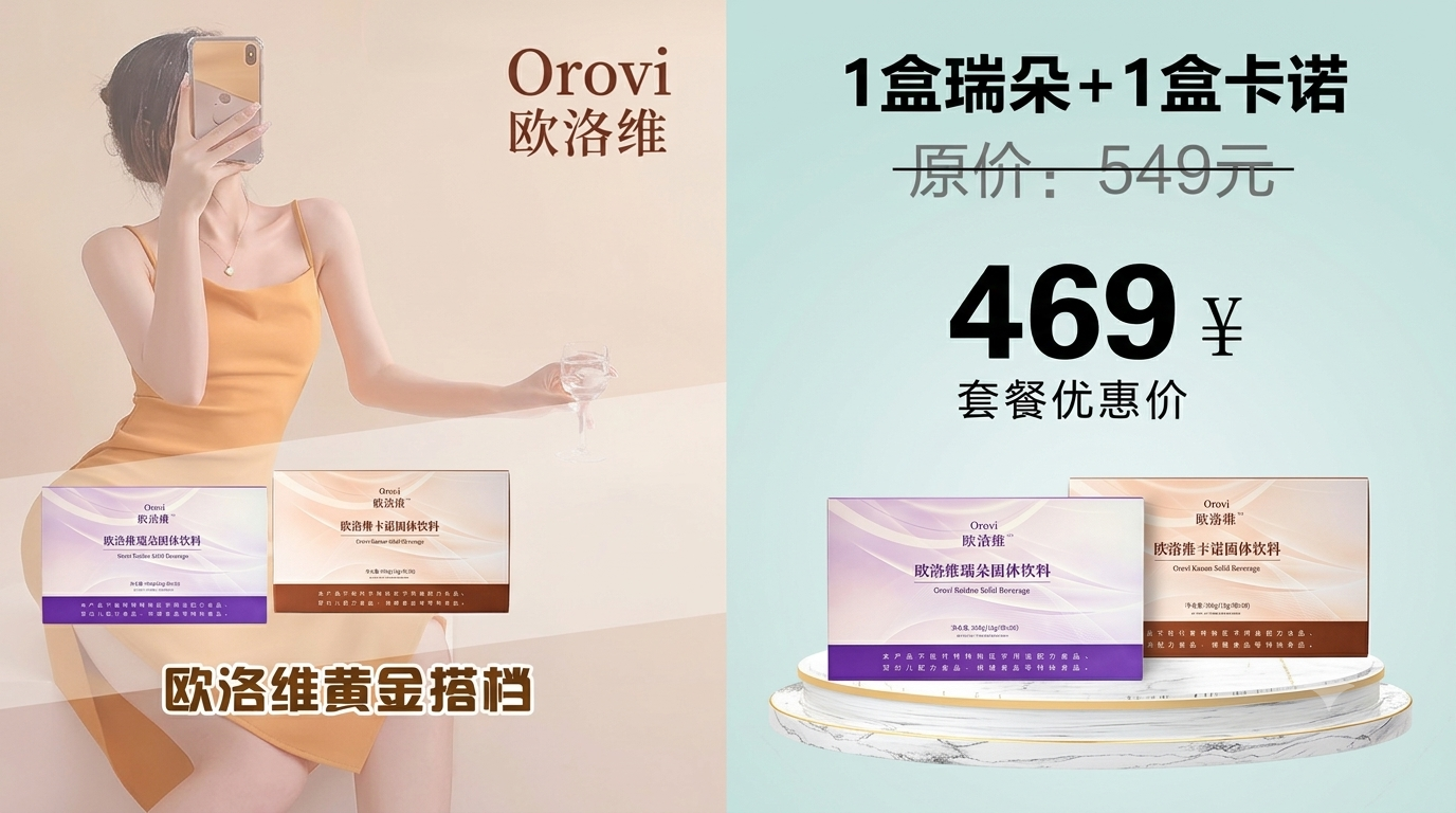 欧洛维黄金搭档：1盒瑞朵加1盒卡诺，套餐优惠价469元